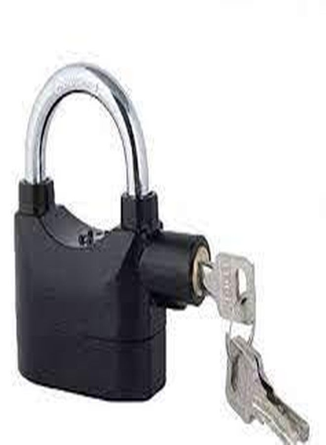 GION Impex Electronic Alarm Padlock Metal Lock Anti Theft System with Burglar Smart Alarm Siren Motion Sensor Secure for Home Door gate Cycle Shop Bike Office Shutter (Black) - Image 1